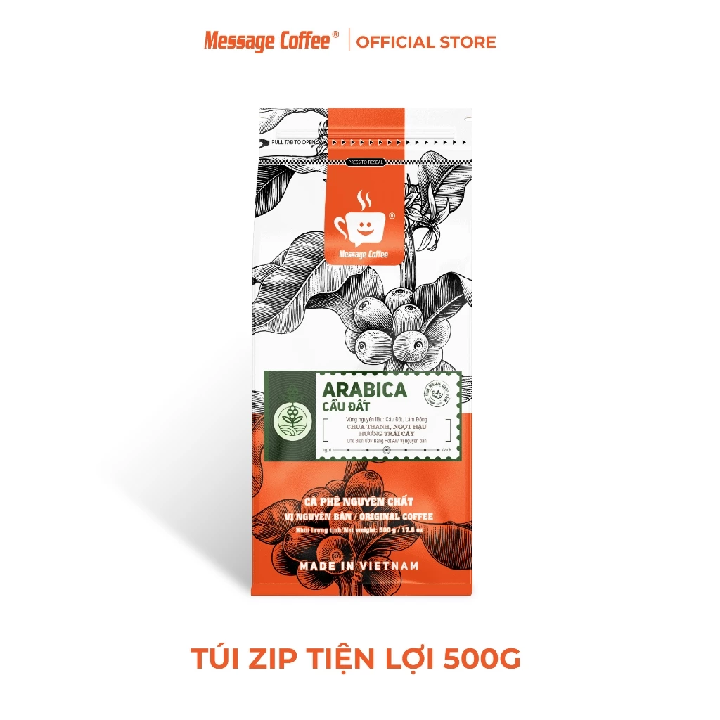 ベトナム産カウダット・アラビカコーヒー豆100% 浅煎り ホールビーン 500g - 甘く香る魅惑の後味