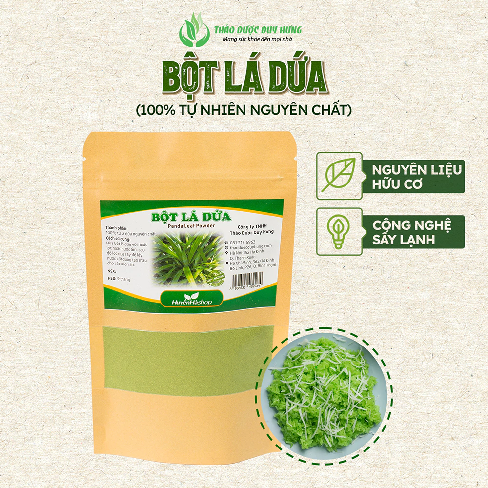 100%天然パンダンリーフパウダー (100g) - 自然な緑色と芳醇な香りで料理を彩る乾燥粉末