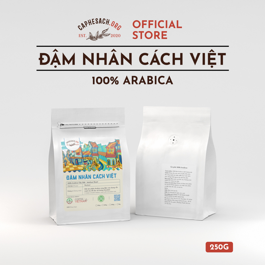 コーヒー豆 100%アラビカ メディアムロースト 250g Dam Nhan Cach Viet