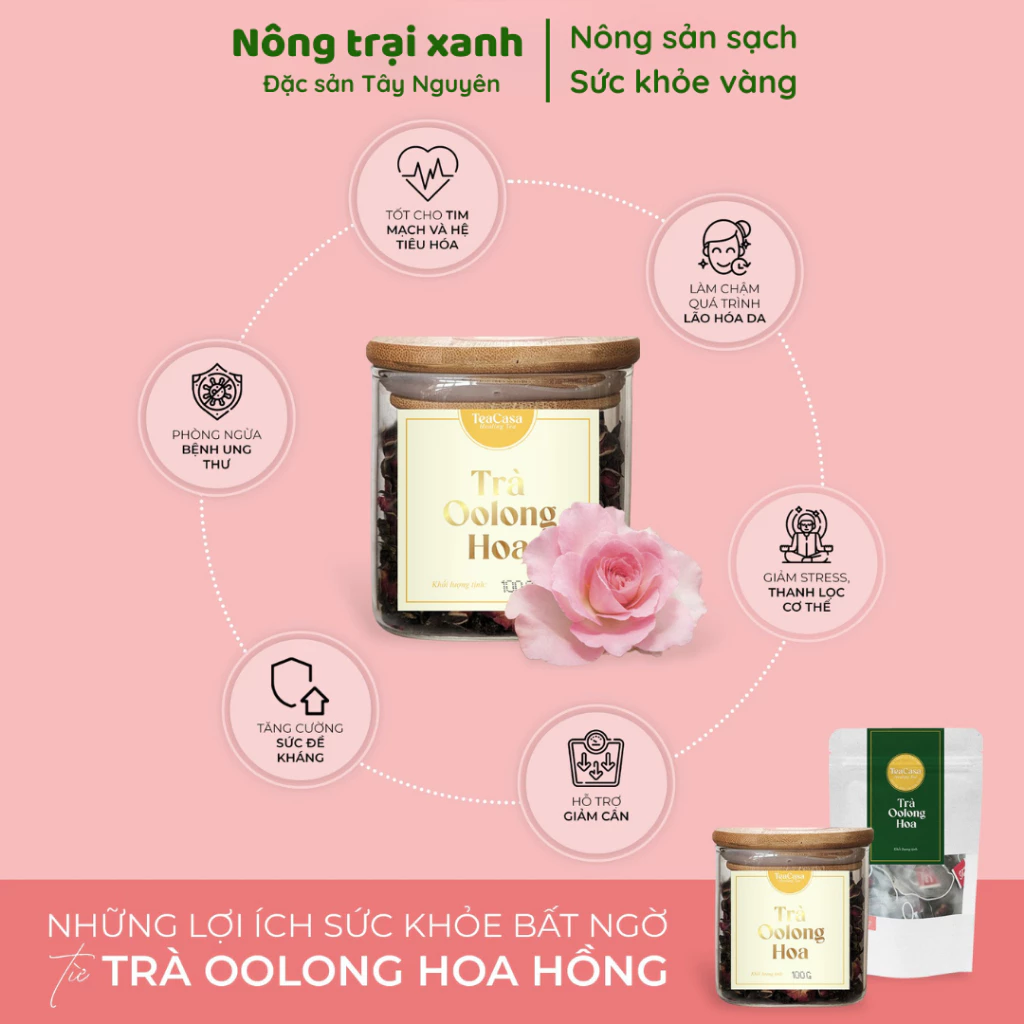 【100g】農場直送 芳醇ローズ烏龍茶 – 心臓血管の健康と安眠、美容をサポートする100%天然茶