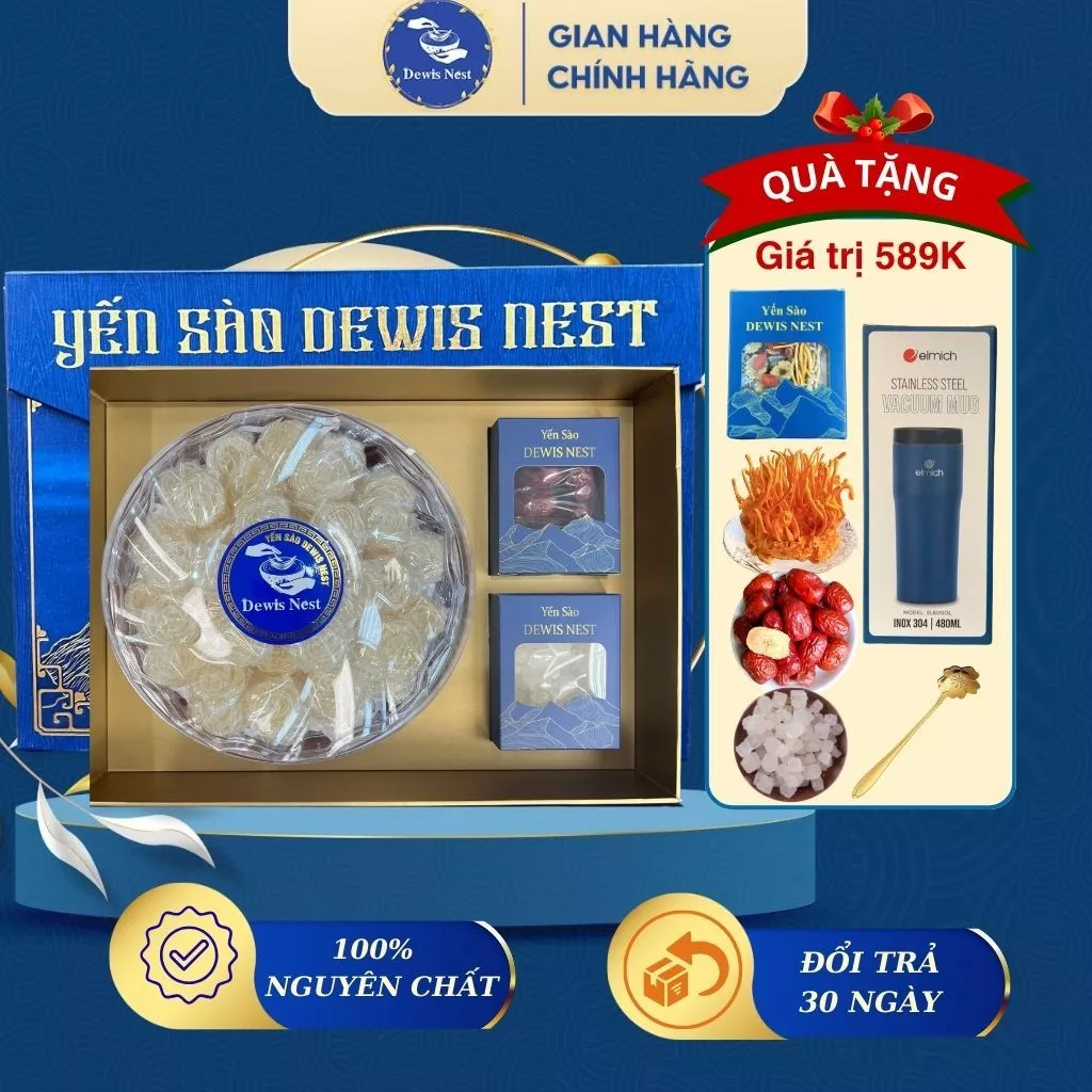 高級カインホア産 精製ツバメの巣 (ローズ型100g) Dewis Nest 特製589Kギフトセット付き