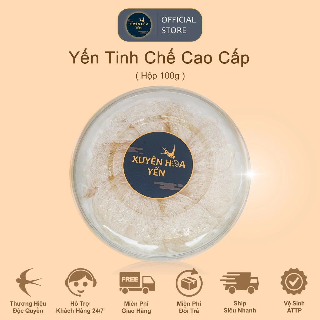 100g カインホア産 最高級精製ツバメの巣 Xuyên Hoa Yến
