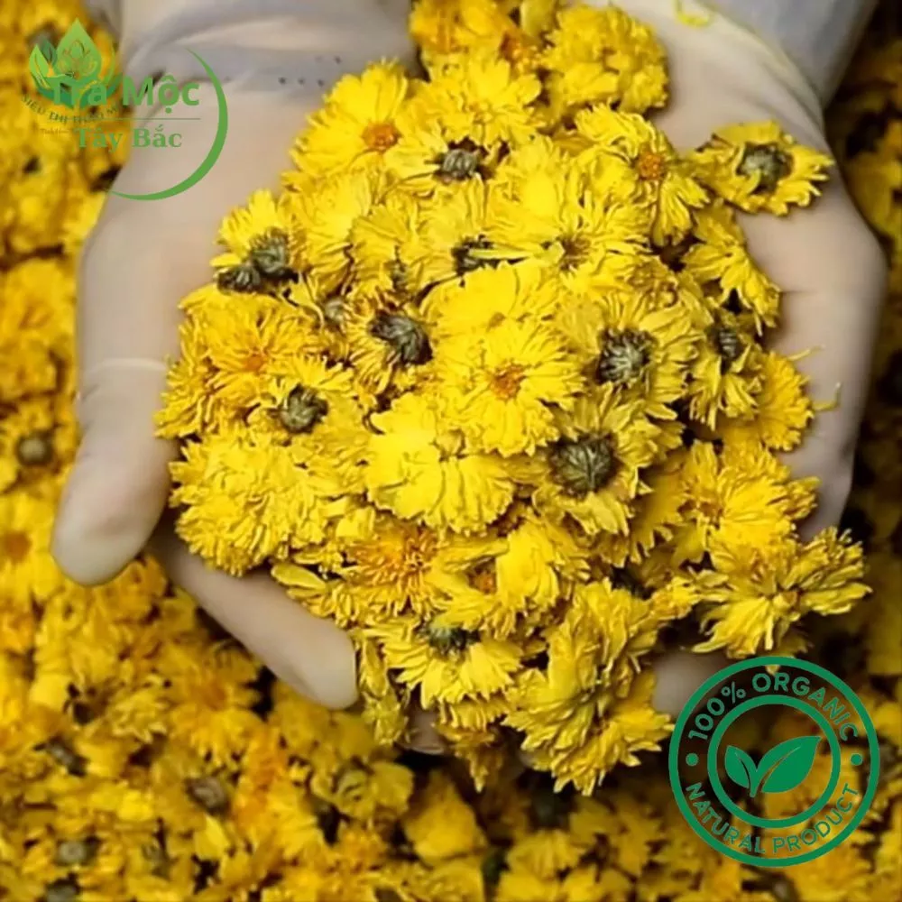 自然栽培 黄色い菊花茶 (ホールフラワー) 100g ジップ袋入り – 安眠・美肌・デトックスに