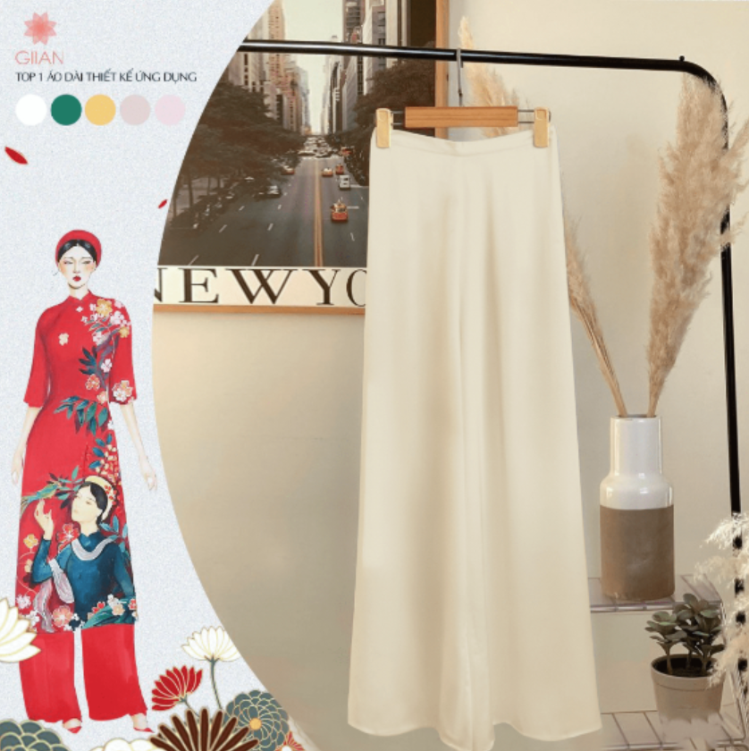 ベトナム衣装 アオザイ スカート 白色