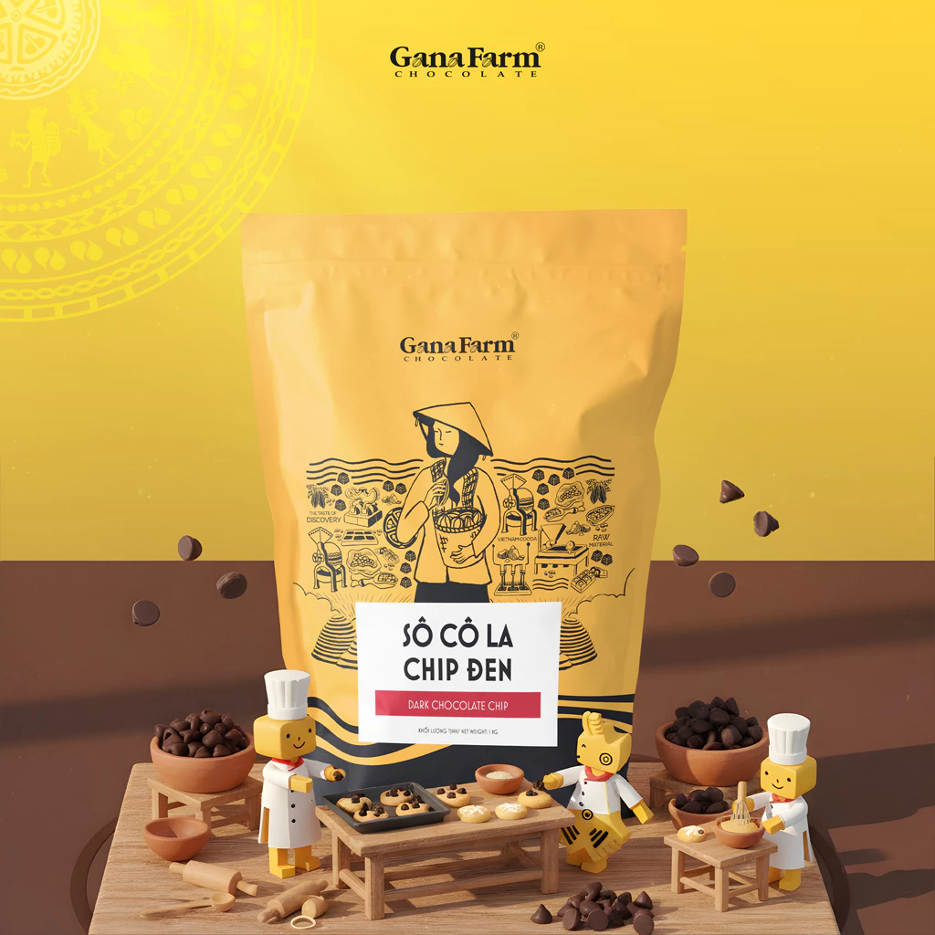 1kg 製菓用 耐熱ダークチョコレートチップ (カカオ高含有)