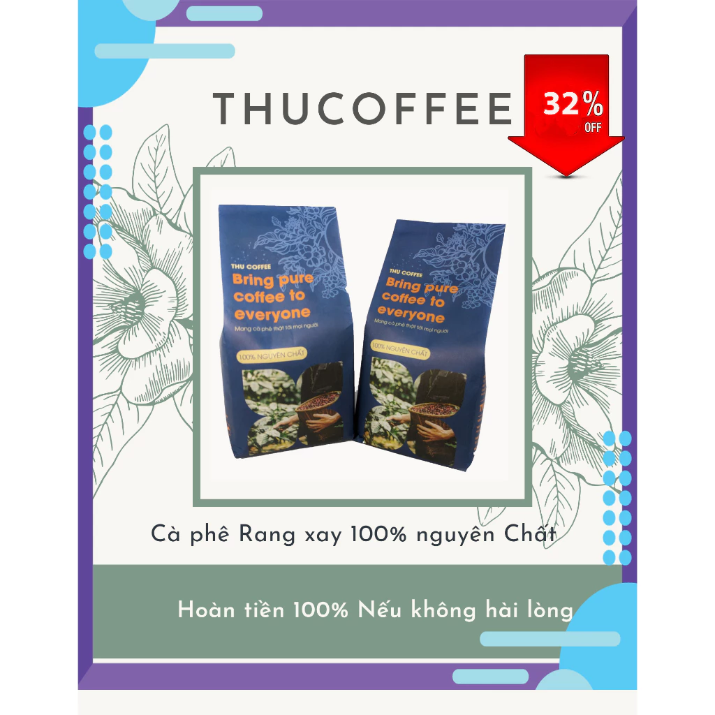 【香り高い】1kg アラビカ種100% 挽き済みコーヒー粉 (500g×2袋) - 純粋無添加ベトナム産