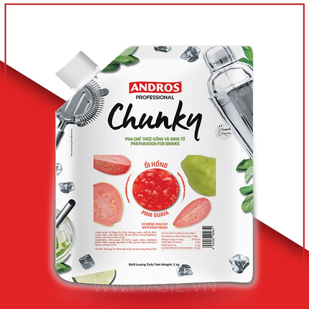 Andros Chunky 1kg グアバ 高級フルーツジャム