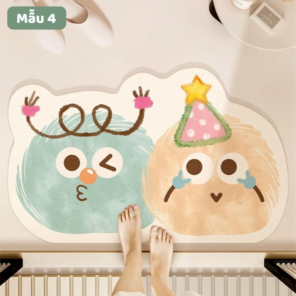 2026年トレンド！カシミヤ羊毛ふんわり短尺ラグ - 寝室に癒しを！キャラクタースタイル吸水ロングマット