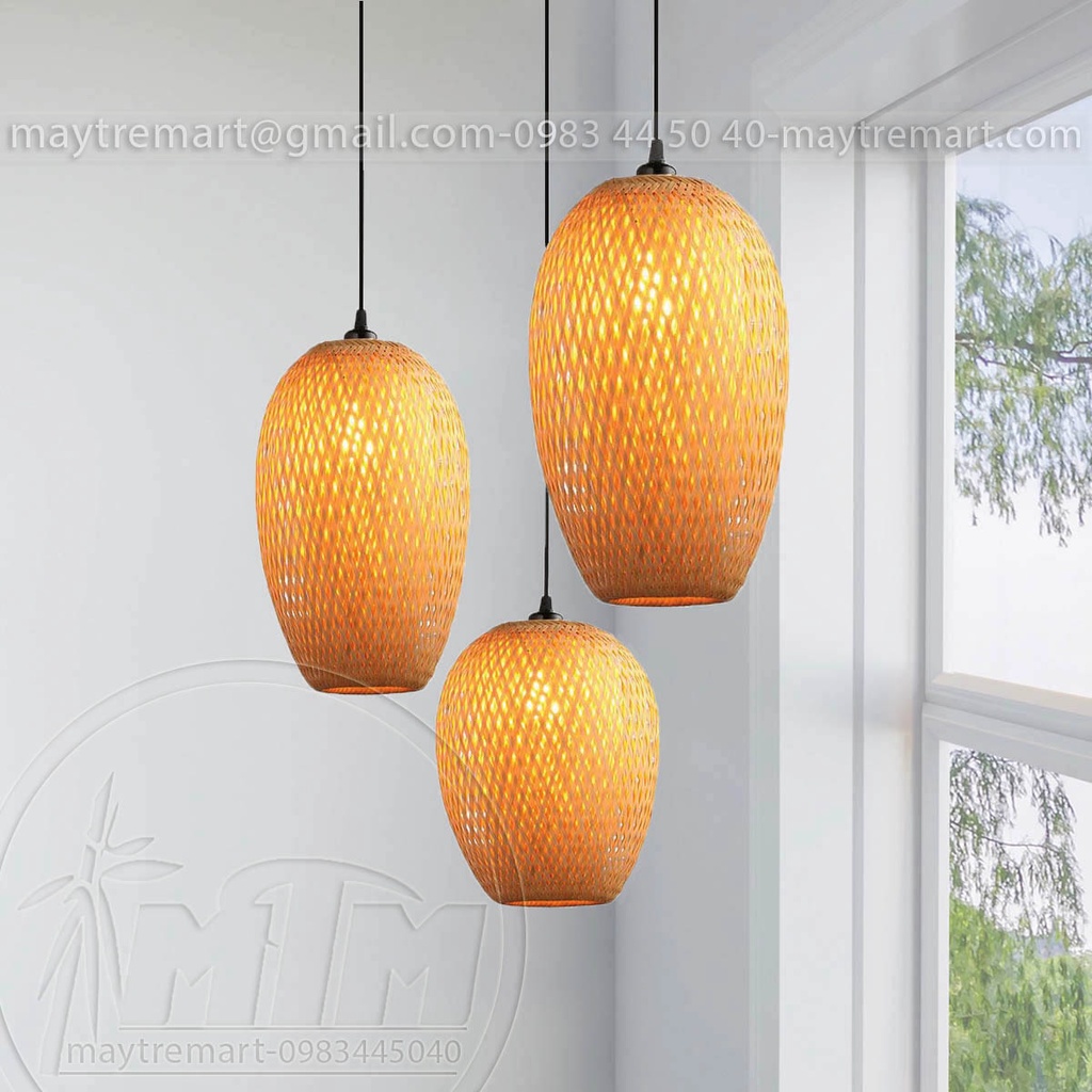 2 -Layer Bamboo Lights MTDT54-ラタンライト、装飾ライト、ドロップランプ-18x23 cm