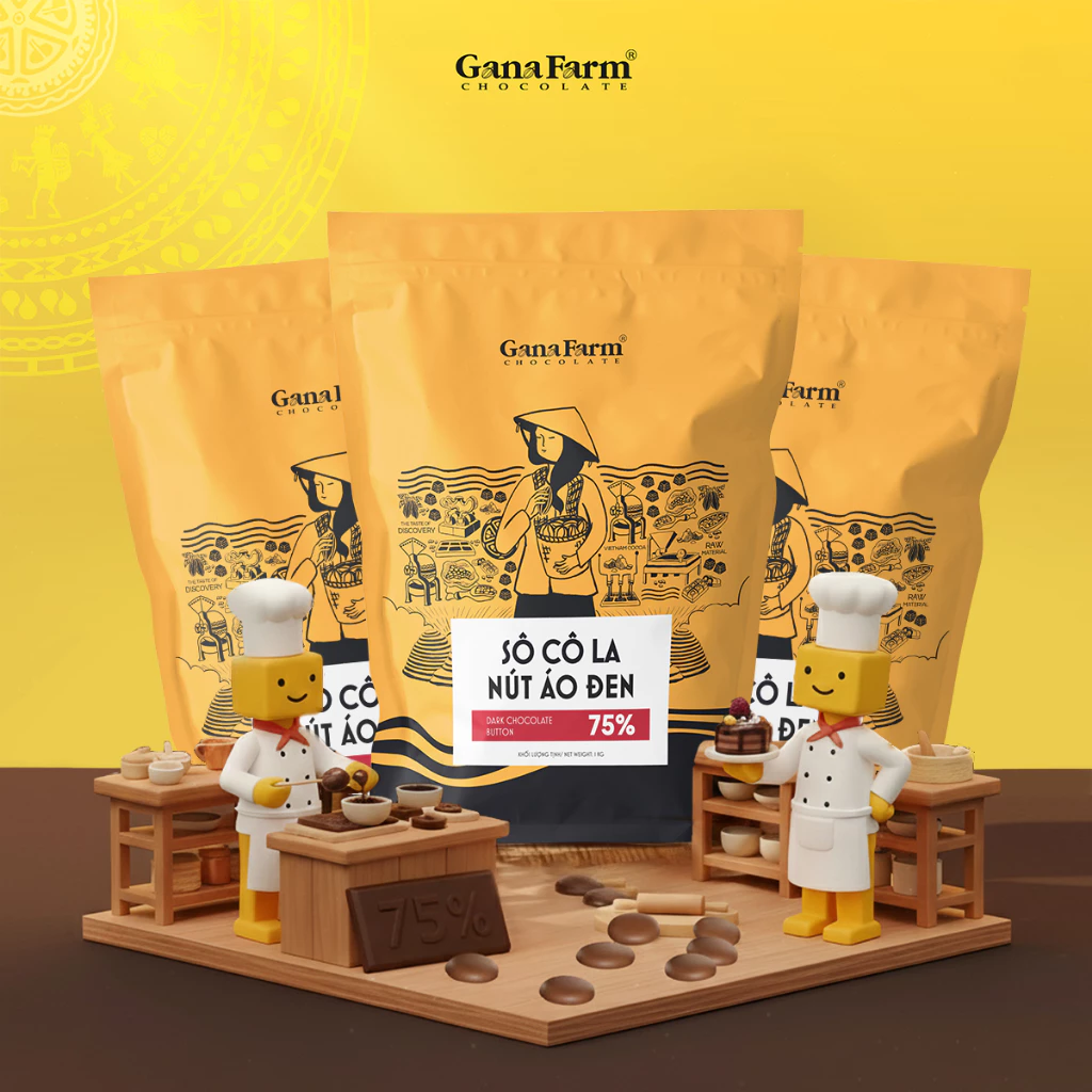 【本格派向け】3kg 75%ダークチョコレートボタン原料 - 濃厚カカオ体験