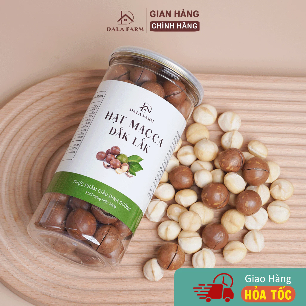 500g DALA大粒殻割りマカダミアナッツ（ダクラック産）ロースト済 - 妊婦・ダイエット・美容に最適