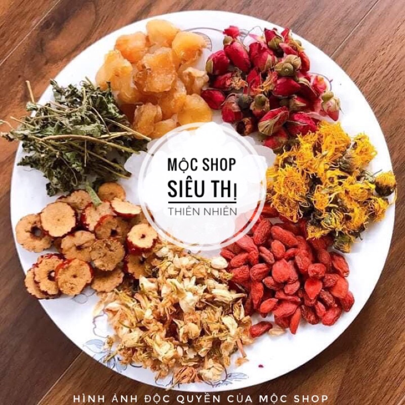 7種類フレーバーの栄養茶（菊、バラのつぼみ、リュウガン、クコの実、レッドアップル、ステビア、ジャスミン）