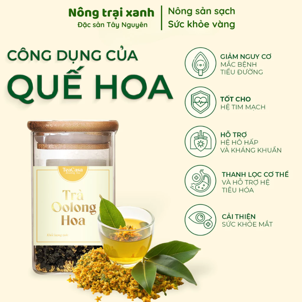 【80g】農場直送グリーンファーム 金木犀（キンモクセイ）烏龍茶 - 甘く上品な香り、100%天然で安眠を誘う