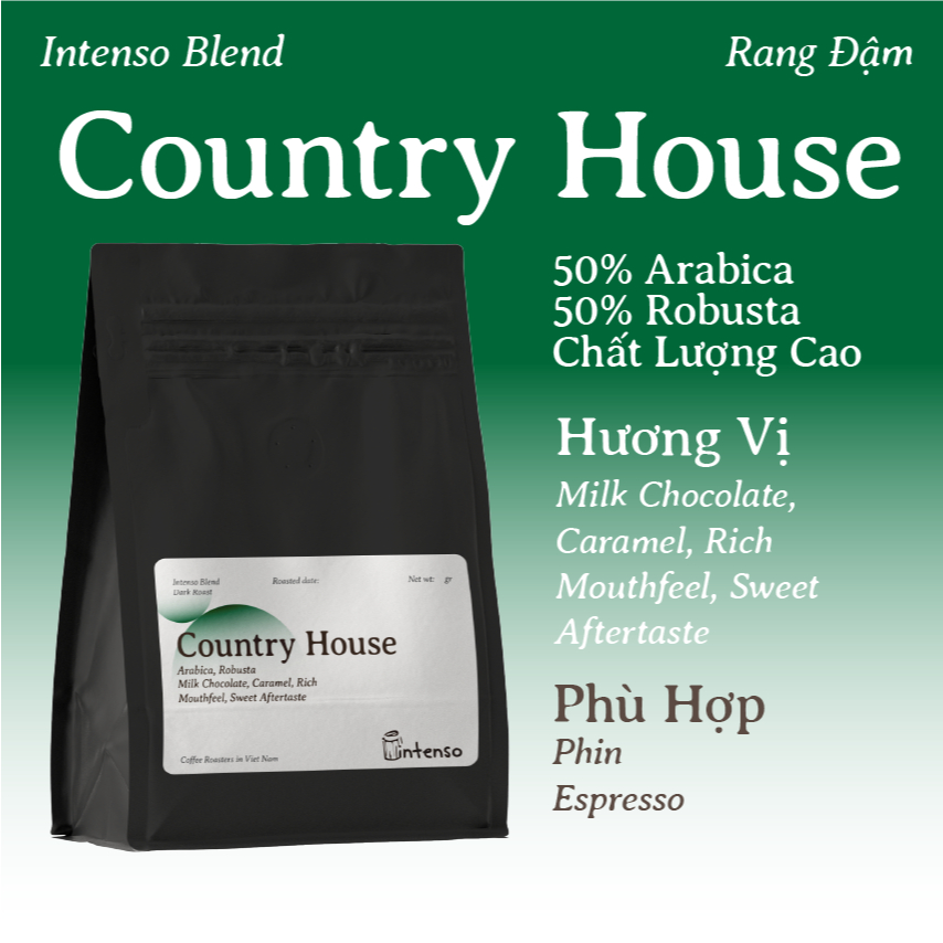 Country House ナチュラル コーヒー エスプレッソ用 アラビカ50%・ロブスタ50%ブレンド 500g Country House Natural Coffee Espresso Blend 50% Arabica 50% Robusta 500g