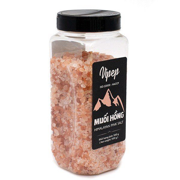 Vipep ヒマラヤピンクソルト 500g 粗粒 100%天然 ミネラル豊富        Vipep Himalayan Pink Salt 500g Coarse Grain 100% Natural Rich in Minerals