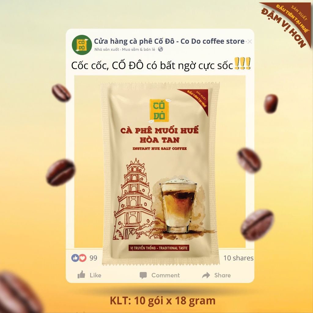 Huế Coffee Salt Instant 10 Packs (18g x 10) 特産品 ヒュエの塩コーヒー インスタント 10パック (18g x 10) Huế