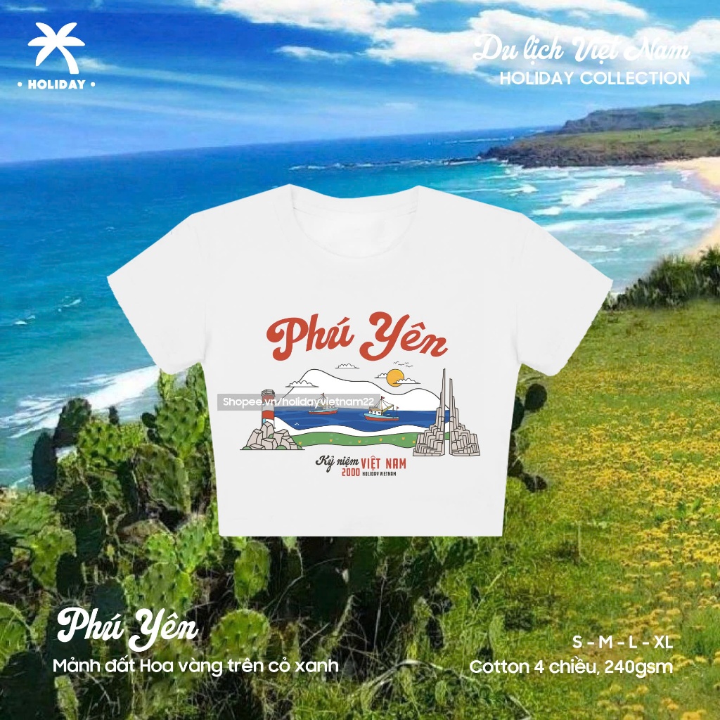 Holiday Vietnam Áo thun nữ croptop mini tee Du lịch Việt Nam Phú Yênの都市デザイン S/M/L/XL Việt Nam