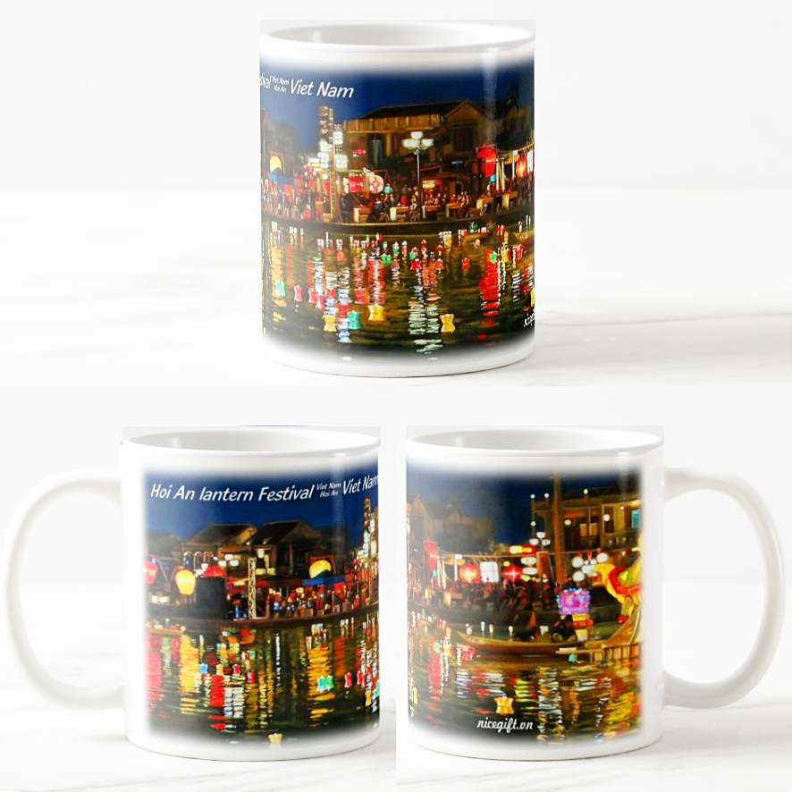 アーツマル アートマグカップ 手描きベトナム風景 赤色 300ml アーツマル