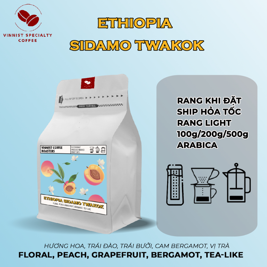 [ベストセラー] Sidama Twakok G1 エチオピア アラビカ コーヒー - ヴィニスト スペシャルティ コーヒー - 500gr - グラインド ポアオーバー