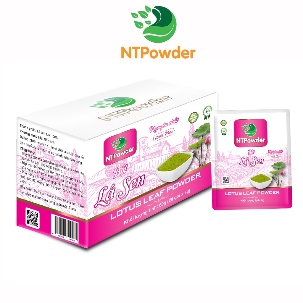 【20包×3g箱】純粋フリーズドライ蓮葉パウダー NTPOWDER 60g - ニャットティン食品