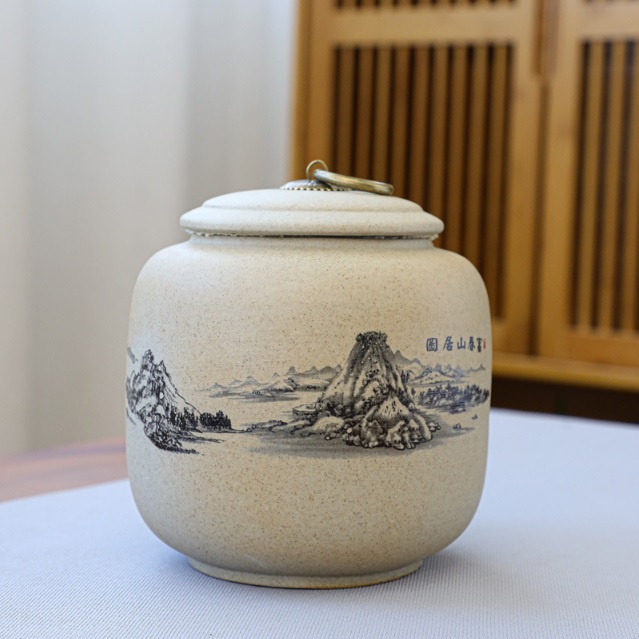 茶雅 白磁茶壺 山水図 250ml Nghi Hưng