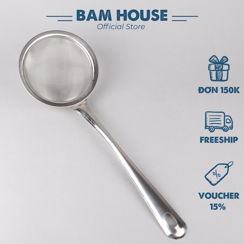 Bam House プロ仕様 オイルこし網 ステンレス製 直径11cm 　Bam House Professional Oil Strainer Skimmer Stainless Steel Mesh 11cm Diameter