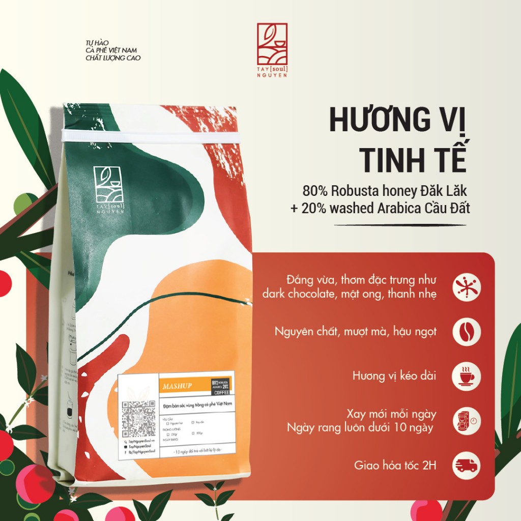 [高品質] 純粋なコーヒー マッシュアップ 8/2 ロブスタ/アラビカ ロースト、ダークで適度に甘い後味 - 1000gr - フィルター用