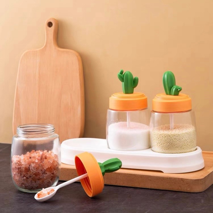 キッチンセレクション スパイスジャーセット サボテンデザイン 陶器製3個セット