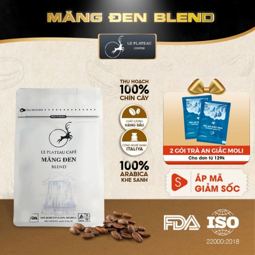 Le Plateau Cà phê Măng Đen Blend Arabica Robusta 粉末 500g ベトナム産
