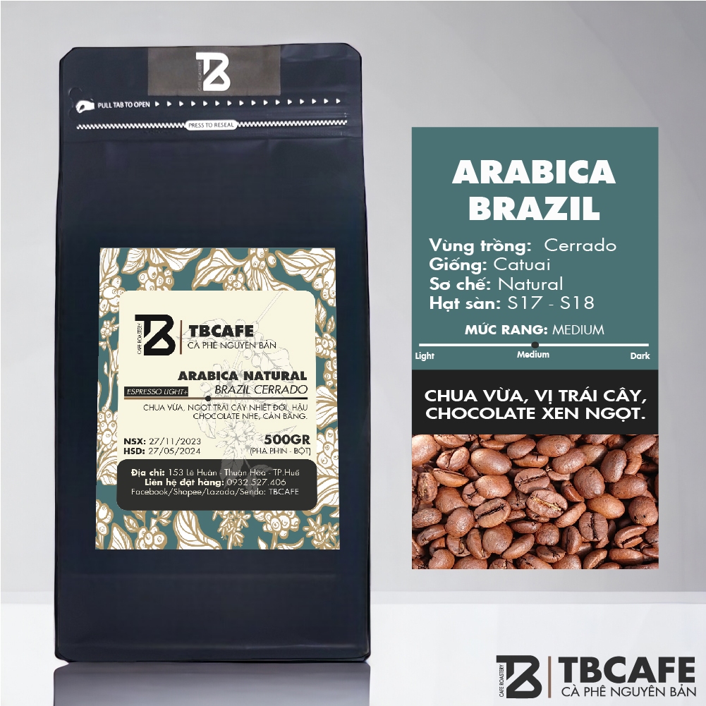 【新品】ブラジル産アラビカセラードコーヒー [500g/1袋] 100%純粋焙煎・挽き素朴なコーヒー - TBCAFE - 豆のまま