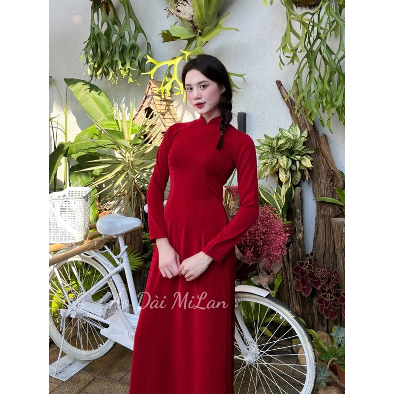 ÁO DÀI LAN'S 高級シルク アオザイ 3cm高襟 長袖付きパンツセット 140cm 105cm 長さ調整可能 MADE IN VIETNAM