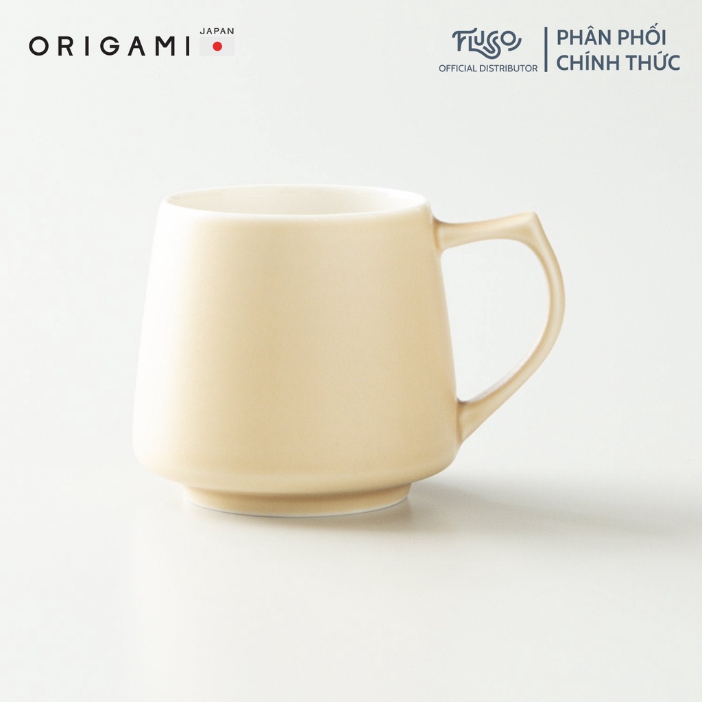 【ORIGAMI JAPAN】ORIGAMI セラミックカップ 320ml - Origami Aroma Mug - マットカラー - マットベージュカラー