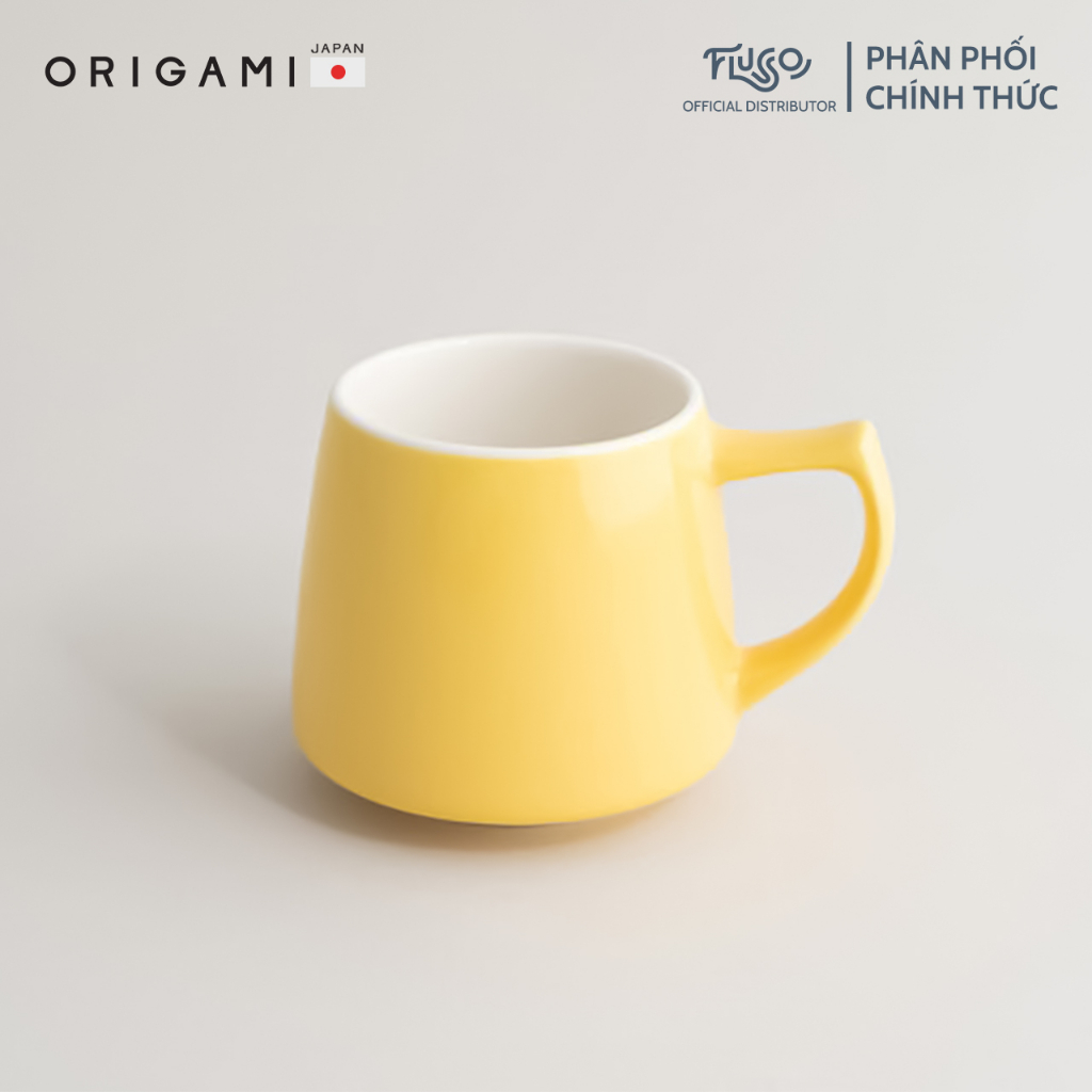 【ORIGAMI JAPAN】ORIGAMI セラミックカップ 200ml - オリガミアロマカップ - イエロー