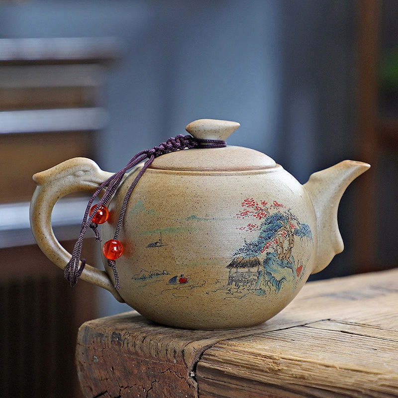 陶工房 伝統的武道スタイル 陶器茶器セット Xiaoqiao流水龍デザイン 210ml 伝統的なデザイン、高品質の陶器製陶工房