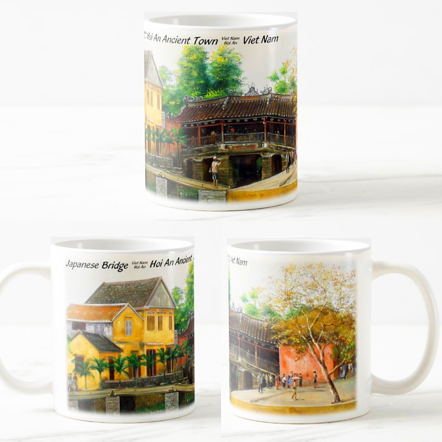 ベトナム ホイアンコレクション 赤い陶器 手描きチュアカウ柄カップ 300ml