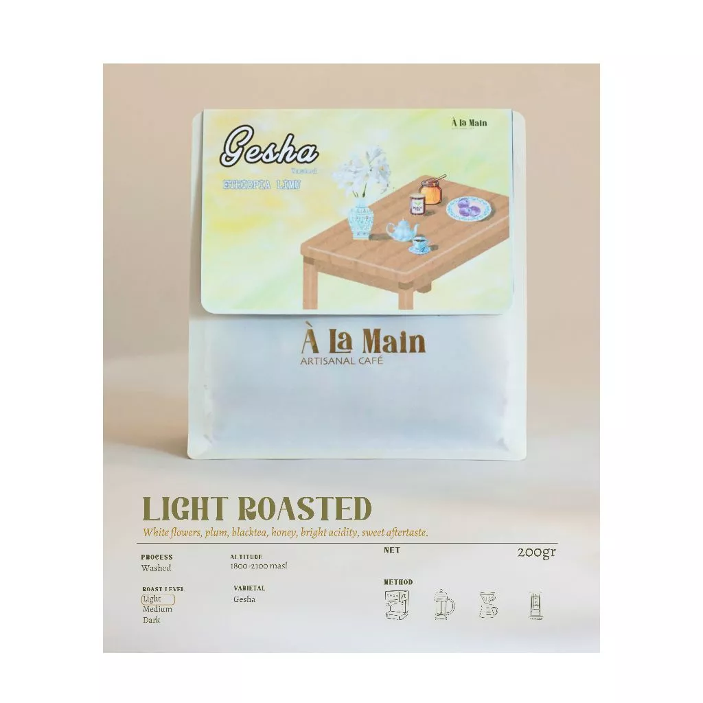 ア・ラ・マン ゲイシャ エチオピア リム ウォッシュド ライトロースト V60用コーヒー粉 200g (税込み)