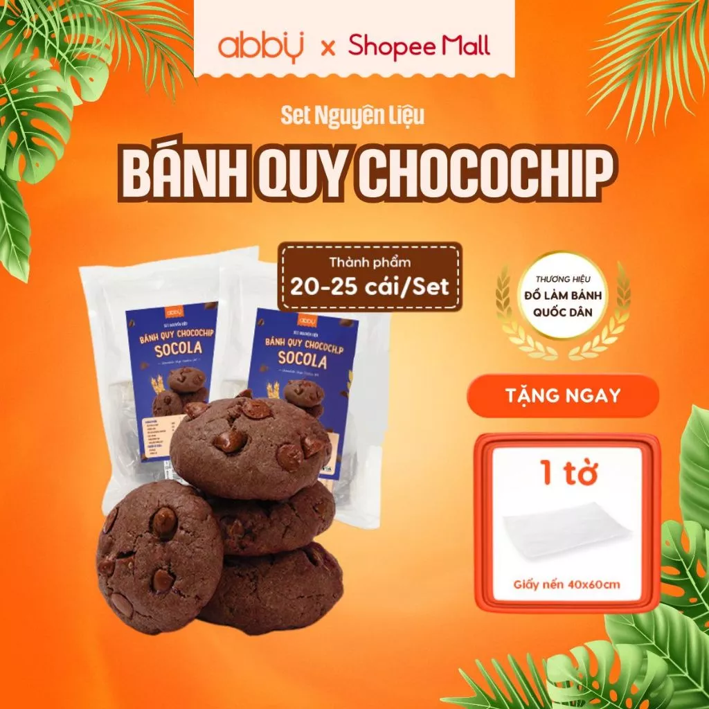 [ABBY - クッキングシート付き] チョコチップクッキー手作りキット - 自宅で簡単！ABBY製 手作りクッキー材料セット（約20枚分）