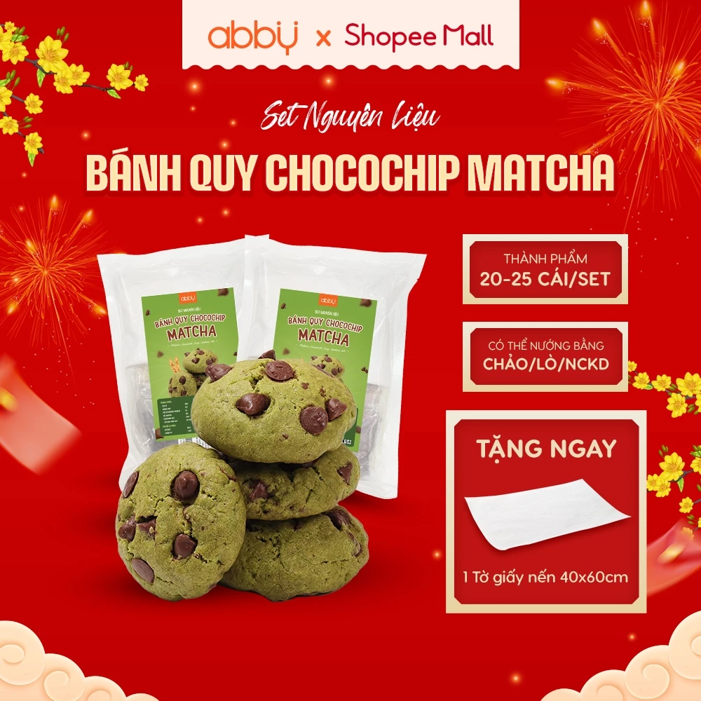 ABBY 手作り抹茶チョコチップクッキーキット（ワックスペーパー付）| 自宅で簡単！約20枚完成