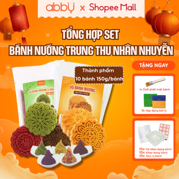 【ABBY限定BOX付】手作り月餅キット - 伝統＆3色皮、5種ミックス餡 - 150g×10個分