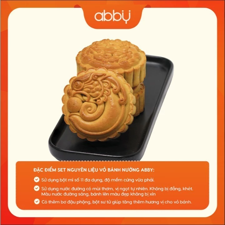 【ABBY】伝統焼き月餅の皮用プレミックス粉 1kg – プロの味、簡単、しっとり香ばしい仕上がり