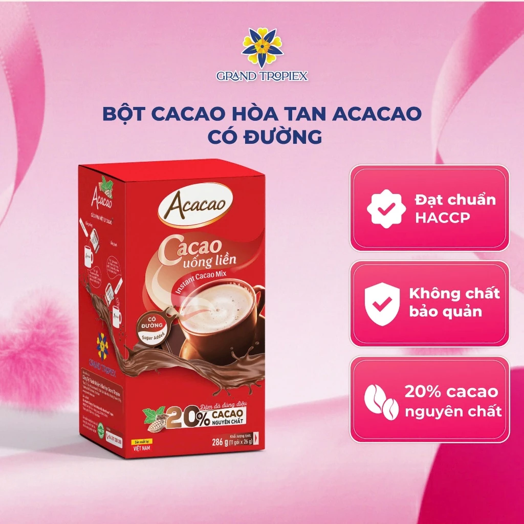 アカカオ HACCP認証 純粋カカオパウダー (加糖・インスタント) 286g