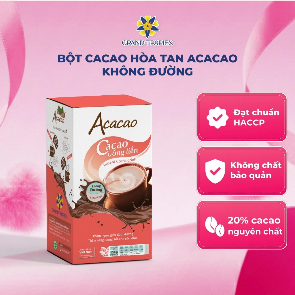 Acacao 溶ける無糖カカオパウダー 手軽な栄養ココア - 154gボックス