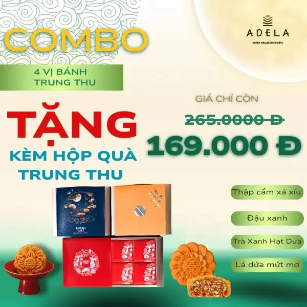 アデラ ヘルシー月餅4種アソート - 無料ギフトボックス付き Adela Healthy Mooncake