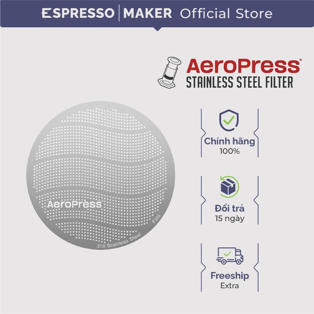 AeroPress ステンレススチールフィルター 再利用可能 コーヒー金属フィルター
