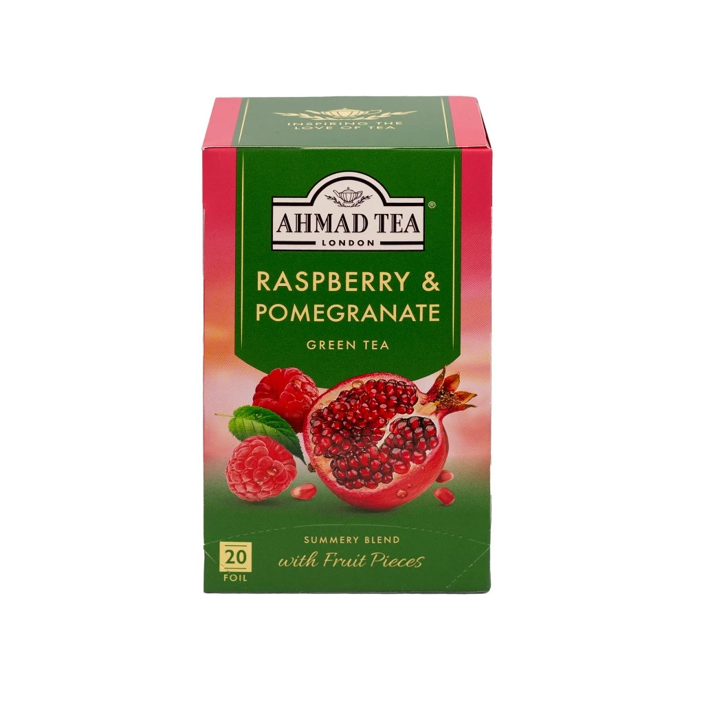 アハマド英国緑茶 ざくろ＆ラズベリー風味 (40g) - 完璧なハーモニー