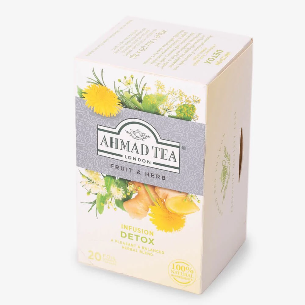 AHMAD TEA デトックス ハーブティー (40g) - イギリス産、内側から輝く健康をサポート