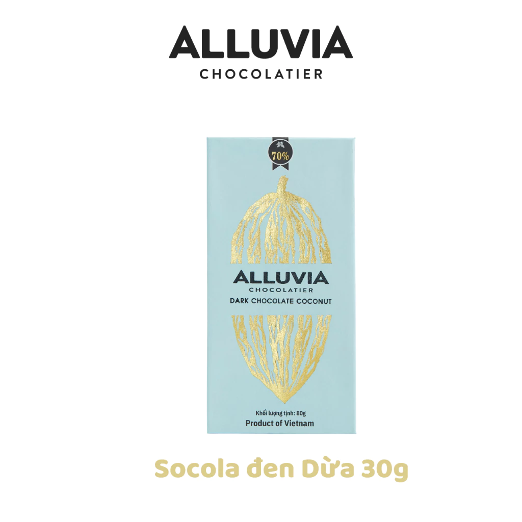 Alluvia 70%カカオ ココナッツダークチョコレート 30g - 自然の恵み