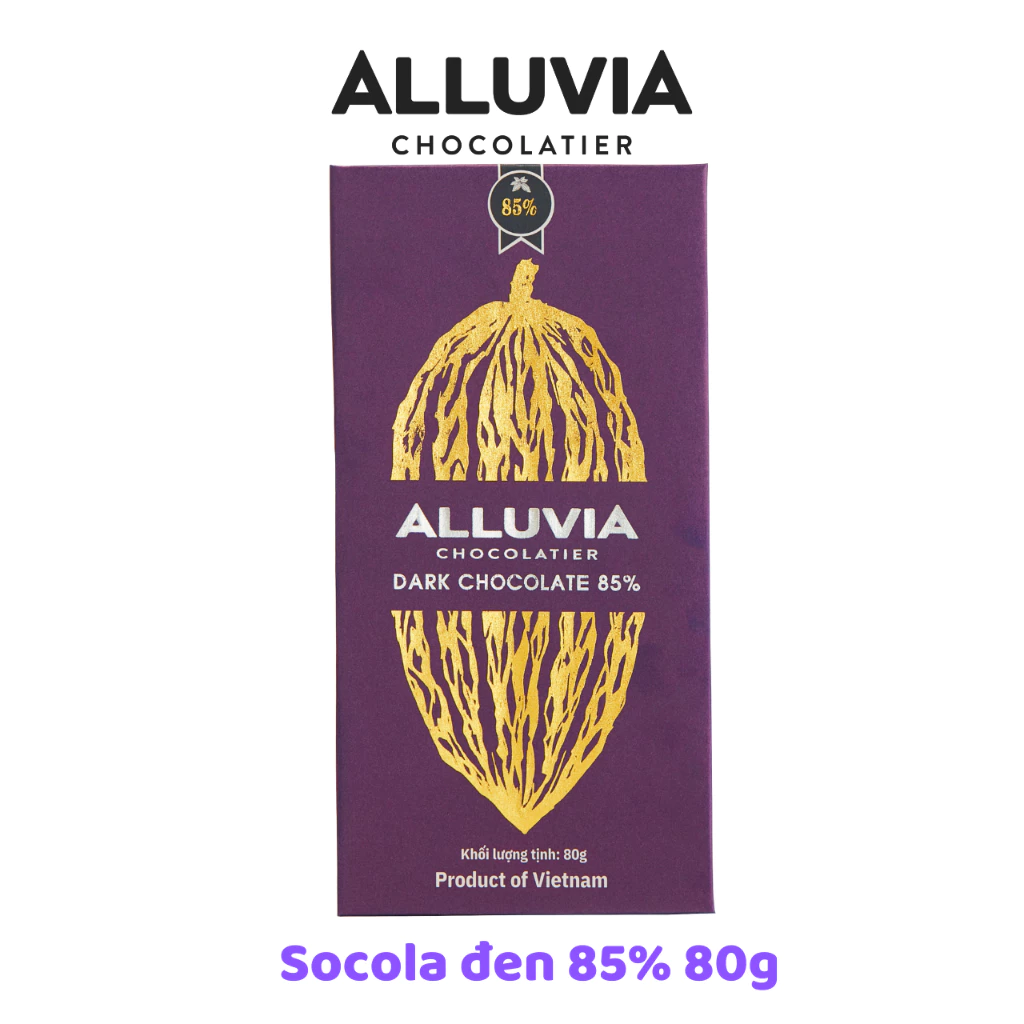 「Alluvia アルーヴィア」85%カカオ 純粋ダークチョコレート 低糖質 80g：自然が育む至高の味わい