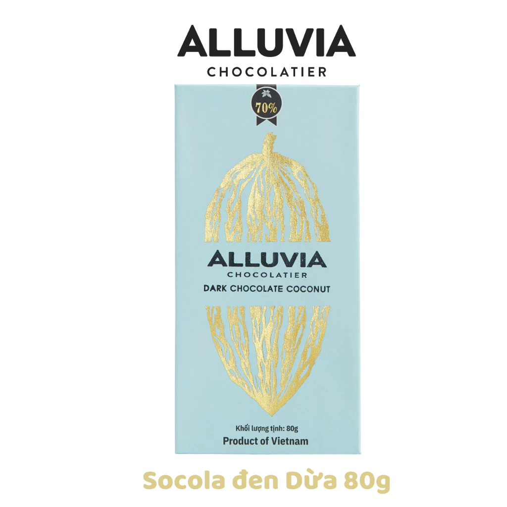 Alluvia (アリュビア) - ベトナム産カカオ70% ココナッツダークチョコレート 80g：大自然が育んだ至福の味わい