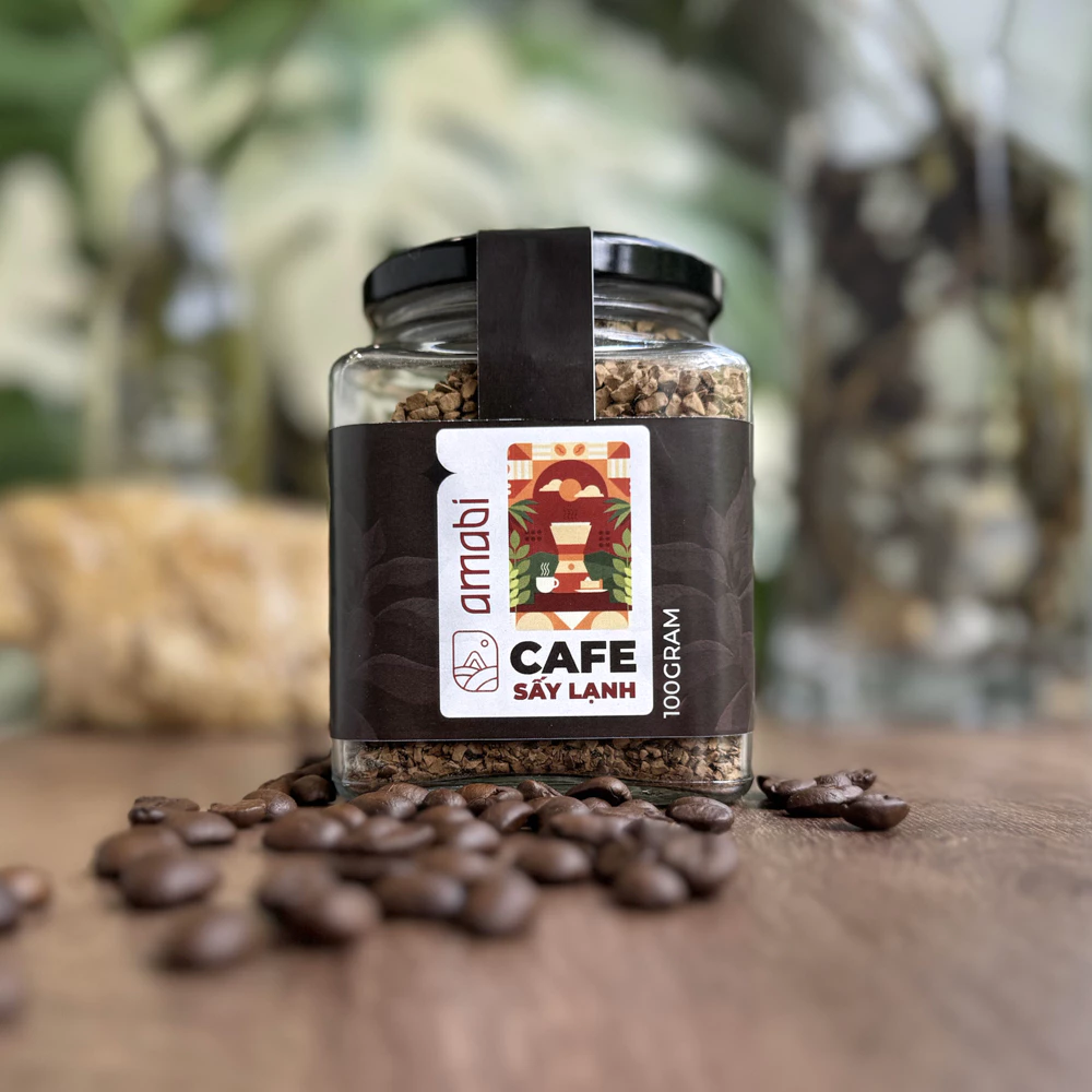 アマビ フリーズドライ ロブスタコーヒー 100g - ダクラク産 純粋インスタントコーヒー